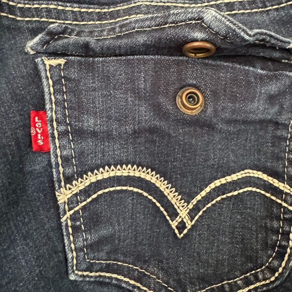 Levi’s 524 too superlow dark denim with white stitching jeans, size 13 - Picture 5 of 7